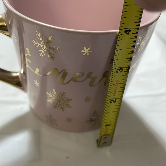 Thalia Sodie “Merry” Coffee Tea Mug Cup 16Oz Pink & Golden Porcelain - Picture 7 of 7